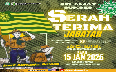 Pelantikan Dan Sertijab Pengurus HW Qabilah SKAMUBA – SMK Muhammadiyah Batam 2025-2026.